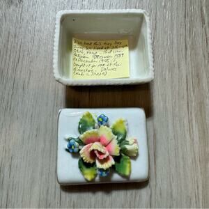 Vintage‎ 1939 Floral Trinket Ring Box Made in Japan